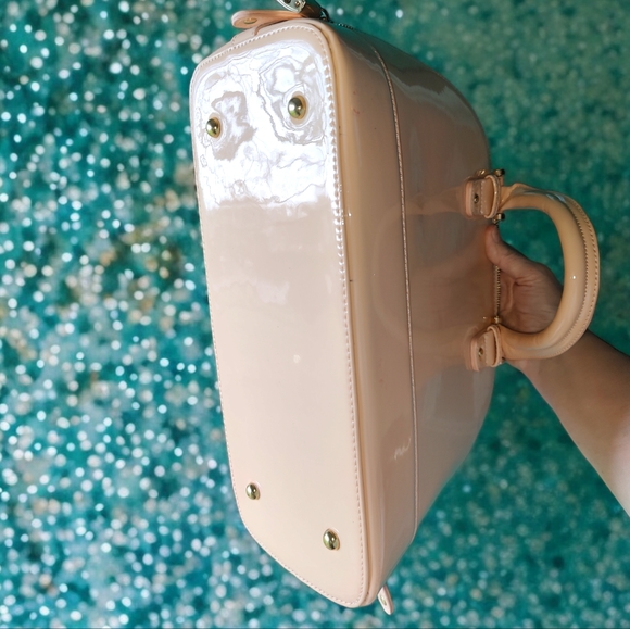 JUSTFAB Tender Pink Patent Leather Dome Handbag - Picture 6 of 12